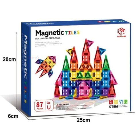 Magnetic Tiles Bloklar 87 Parça 3.75cm Manyetik 3D (Mıknatıslı Legolar)