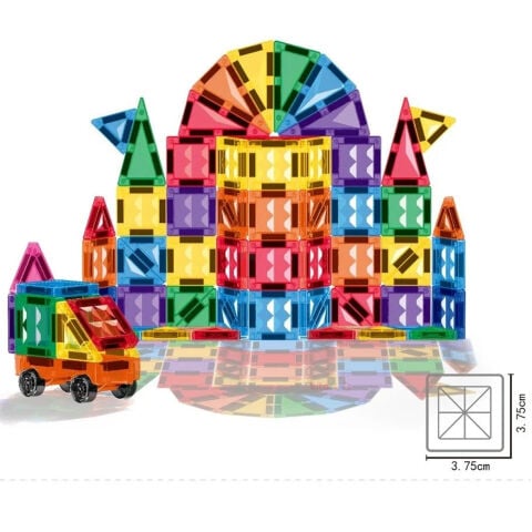Magnetic Tiles Bloklar 72 Parça 3.75cm Manyetik 3D Colorful (STEM Mıknatıslı Legolar)
