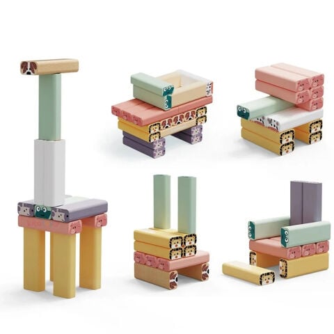 Hayvan Şekilli Denge Oyunu Jenga (Ahşap Bloklar 1.Sınıf) Top Bright