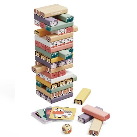 Hayvan Şekilli Denge Oyunu Jenga (Ahşap Bloklar 1.Sınıf) Top Bright