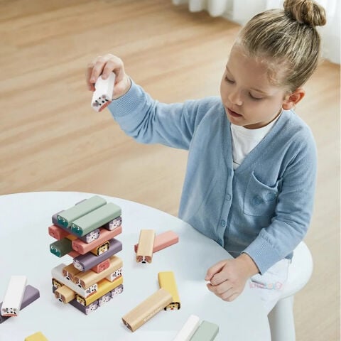 Hayvan Şekilli Denge Oyunu Jenga (Ahşap Bloklar 1.Sınıf) Top Bright