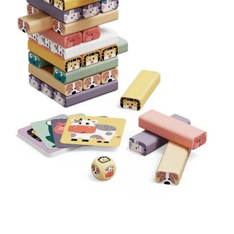 Hayvan Şekilli Denge Oyunu Jenga (Ahşap Bloklar 1.Sınıf) Top Bright