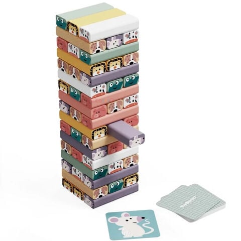 Hayvan Şekilli Denge Oyunu Jenga (Ahşap Bloklar 1.Sınıf) Top Bright
