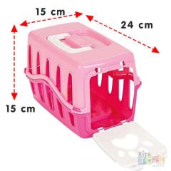 Tatlı Kedim (Oyuncak Evcil Hayvan Kafesi Çantası) Pembe 6 Parça