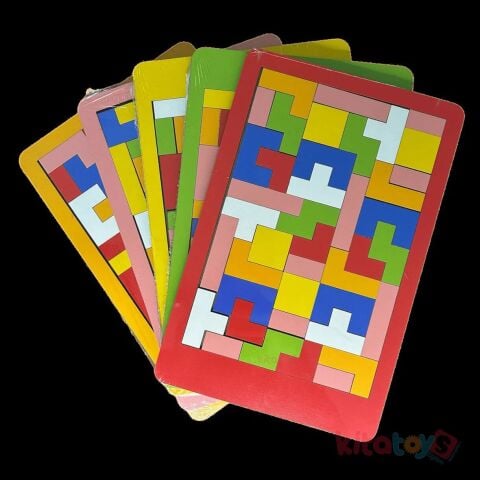 Ahşap Tetris Blokları 17X12 cm (Eğitici Puzzle) Eğitim Materyalleri