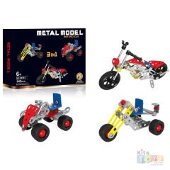 Metal Model Dıy (143 Parça) Motosikletler 3 In 1 Yapı Seti X639-1 Motorcycle