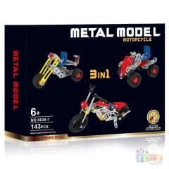 Metal Model Dıy (143 Parça) Motosikletler 3 In 1 Yapı Seti X639-1 Motorcycle