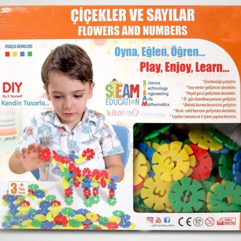Papatya Lego 192 Parça (Rakamlar ve Çiçekler Yapı Legoları) Mühürlü Geçmeli