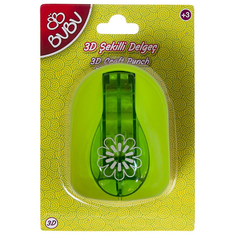 3D Şekilli Delgeç 3.4cm Büyük Boy (ÇİÇEK Şekilgeç)