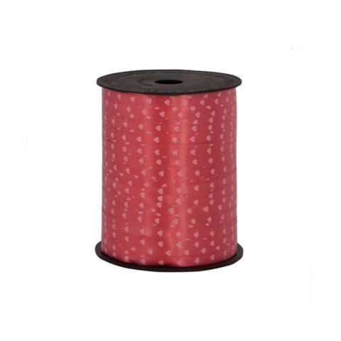 Rafya Şerit İp KALPLİ 5 mm X 200 metre (Kırmızı)