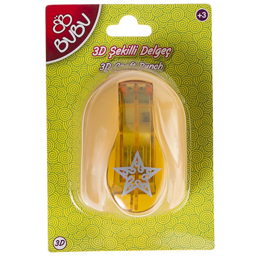 3D Şekilli Delgeç 3.4 cm Büyük Boy (YILDIZ Şekilgeç)
