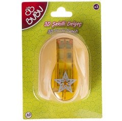 3D Şekilli Delgeç 3.4 cm Büyük Boy (YILDIZ Şekilgeç)