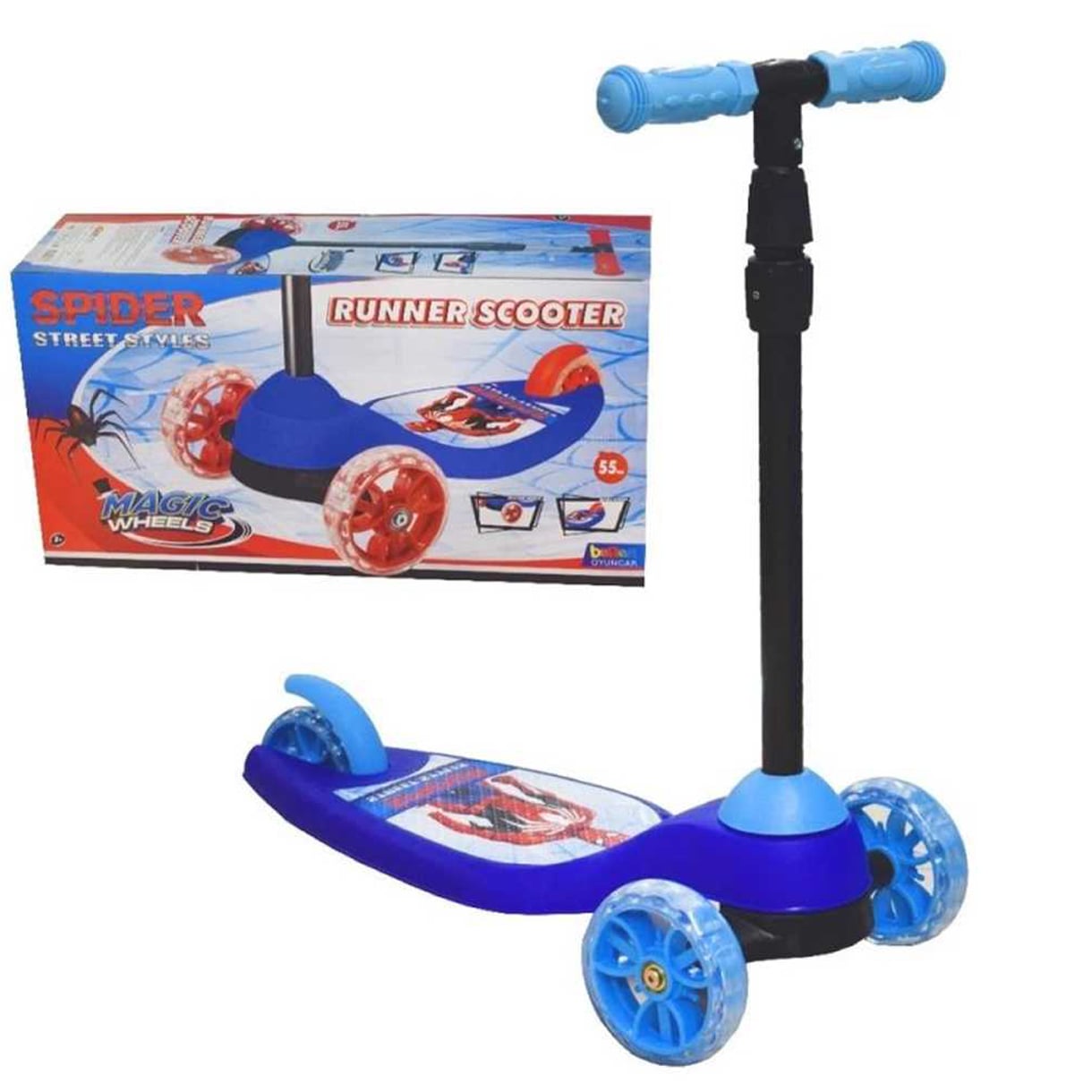 Işıklı Scooter 3 Teker Street Styles Spider 2556 (Çocuk Skuter Tekerli)