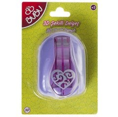 3D Şekilli Delgeç 3.4 cm Büyük Boy (KALP Şekilgeç)