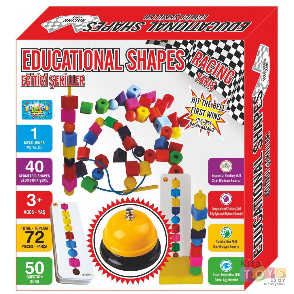 Eğitici Şekiller Yarış Oyunu (Line Up Single) Bak - Diz - Tasarla (Boncuk Dizme)