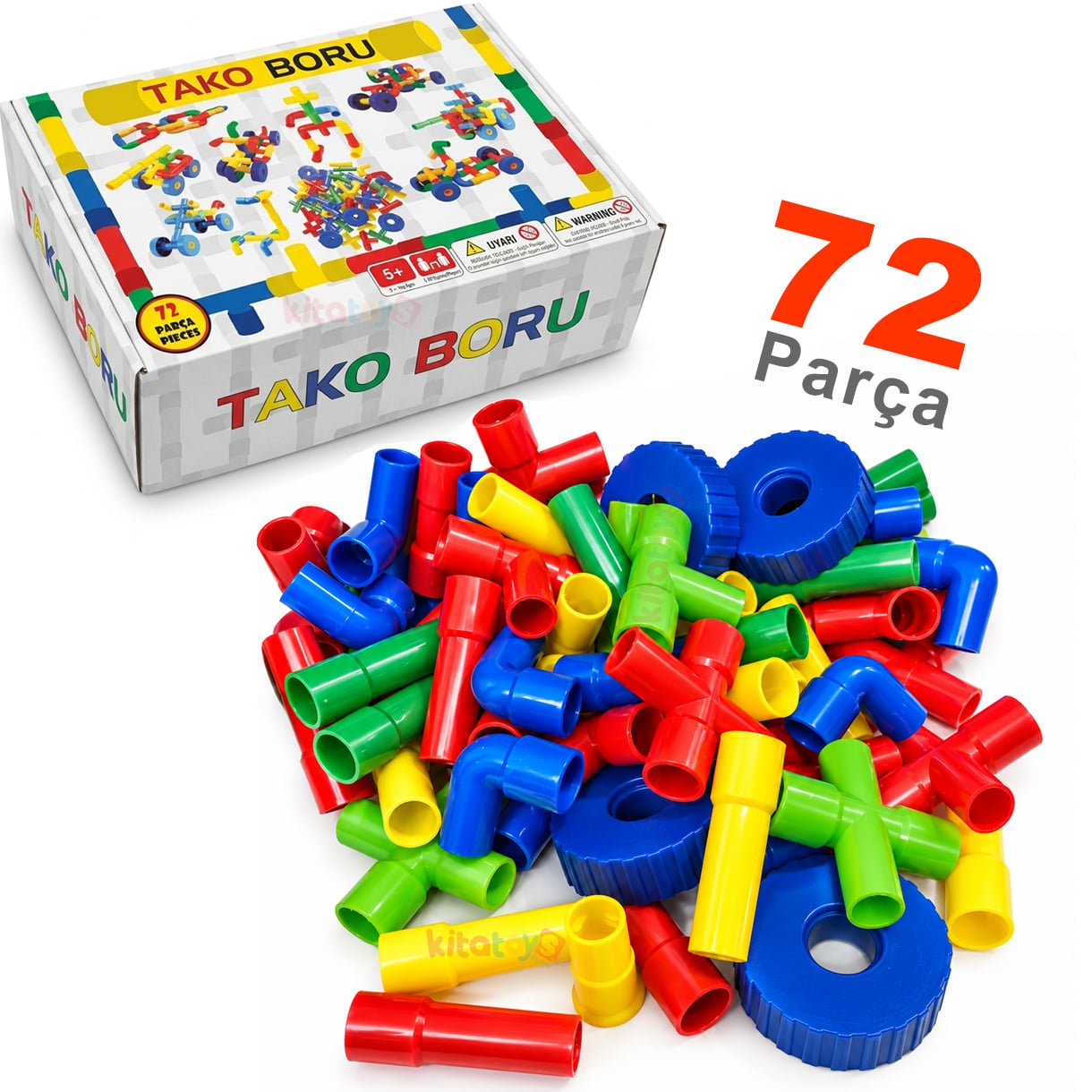 Tekerlekli Borular 72 Parça Lego (Yapı İnşa Oyuncakları) Boru Oyunu