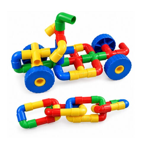 Tekerlekli Borular 72 Parça Lego (Yapı İnşa Oyuncakları) Boru Oyunu