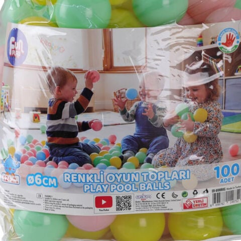 Eğlenceli Oyun Topları 6 cm 100 Lü (Havuz Pvc)