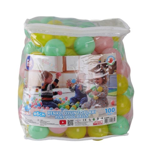 Eğlenceli Oyun Topları 6 cm 100 Lü (Havuz Pvc)