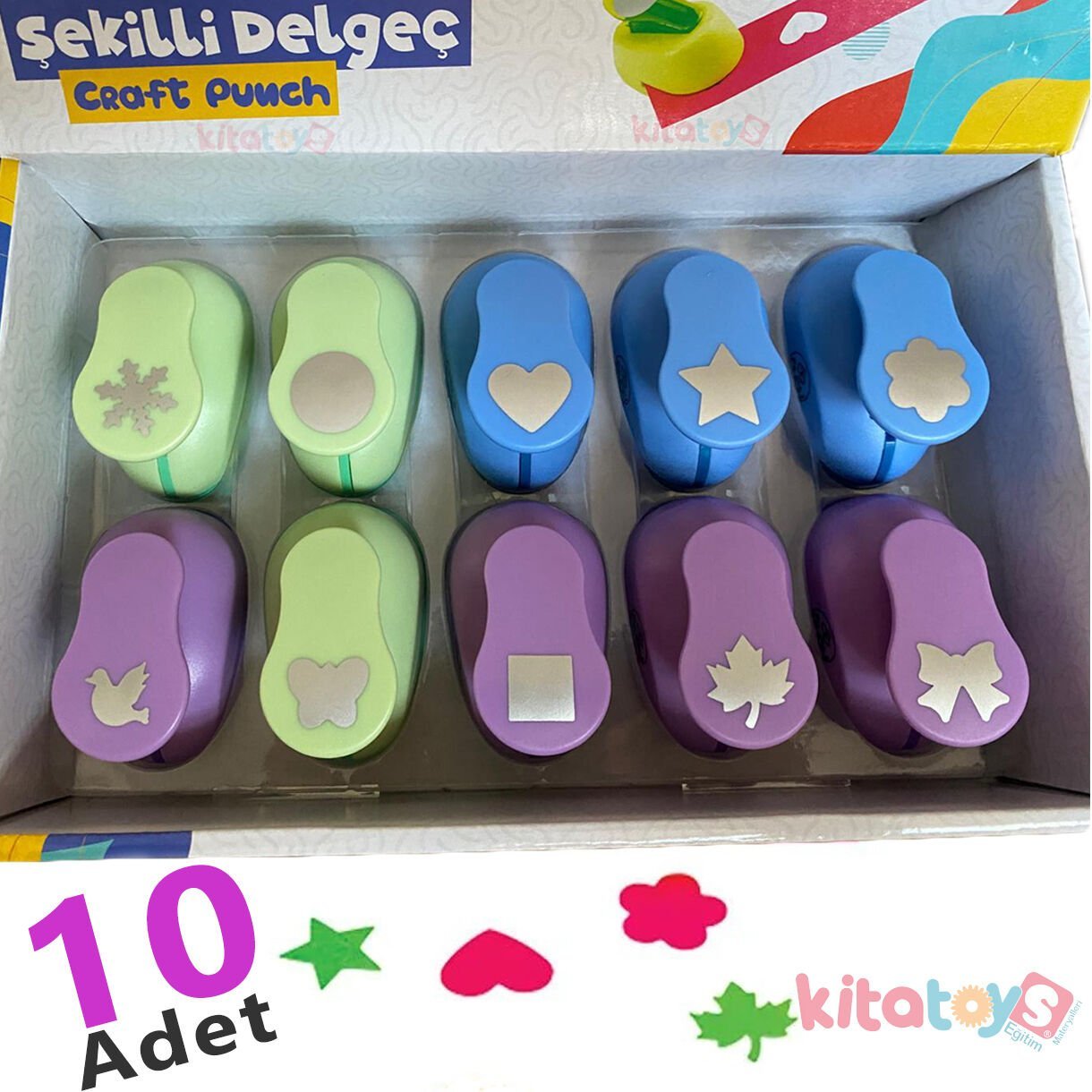 10'Lu Şekilgeç 2.54 cm Orta Boy Eva Şekilli Delgeç