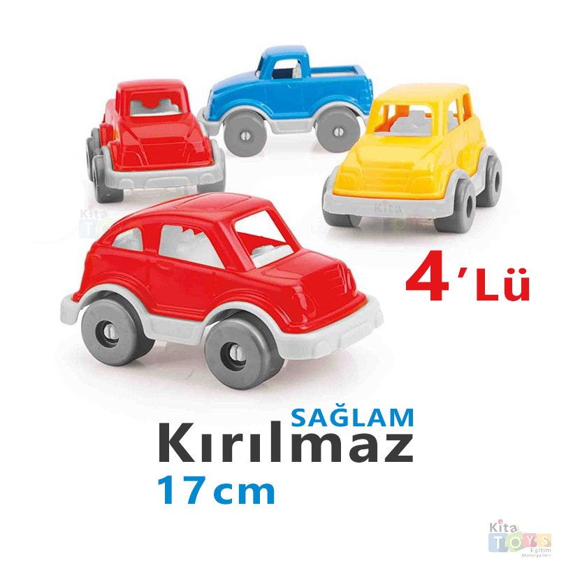 İlk Arabalarım 4'Lü Set Kırılmaz Oyuncak 5136-Dolu