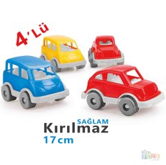 İlk Arabalarım 4'Lü Set Kırılmaz Oyuncak 5136-Dolu