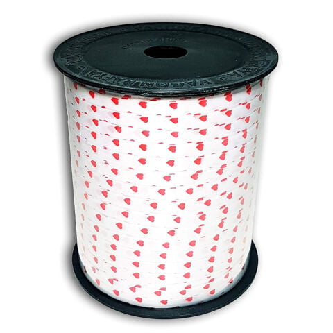 Rafya Şerit İp KALPLİ 5 mm X 200 metre (Beyaz)