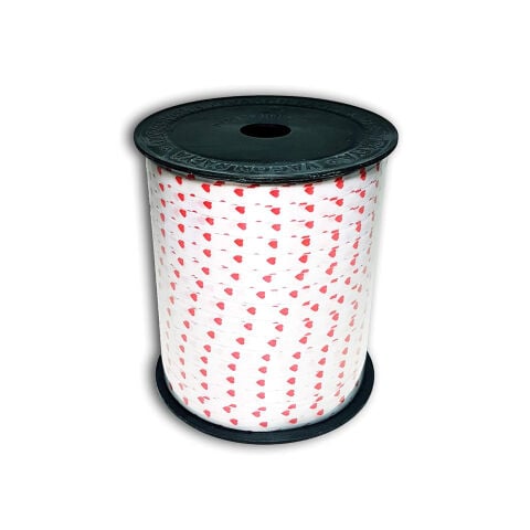 Rafya Şerit İp KALPLİ 5 mm X 200 metre (Beyaz)