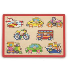 Taşıtlar Ahşap Puzzle Tutmalı