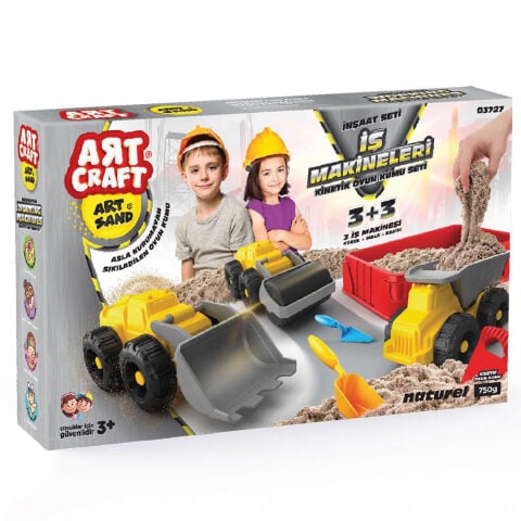 Kinetik Oyun Kumu İŞ MAKİNELERİ Seti-750 Gr Kinetic 03727 İnşaat