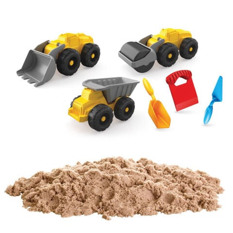 Kinetik Oyun Kumu İŞ MAKİNELERİ Seti-750 Gr Kinetic 03727 İnşaat