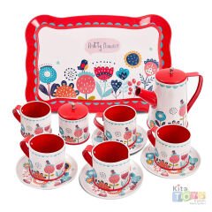 Metal Çay Setim 14 Parça (Oyuncak Mutfak Setleri)