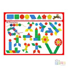 Geometrik Eğitici Düğmeler 96 Adet (7210) İpli