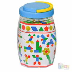 Geometrik Eğitici Düğmeler 96 Adet (7210) İpli
