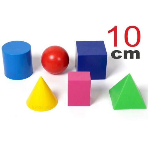 Geometrik Cisimler Takımı (BÜYÜK Boy) 6 ADET (Sıvı Ölçüm Seti) Hacim Şekiller Takımı