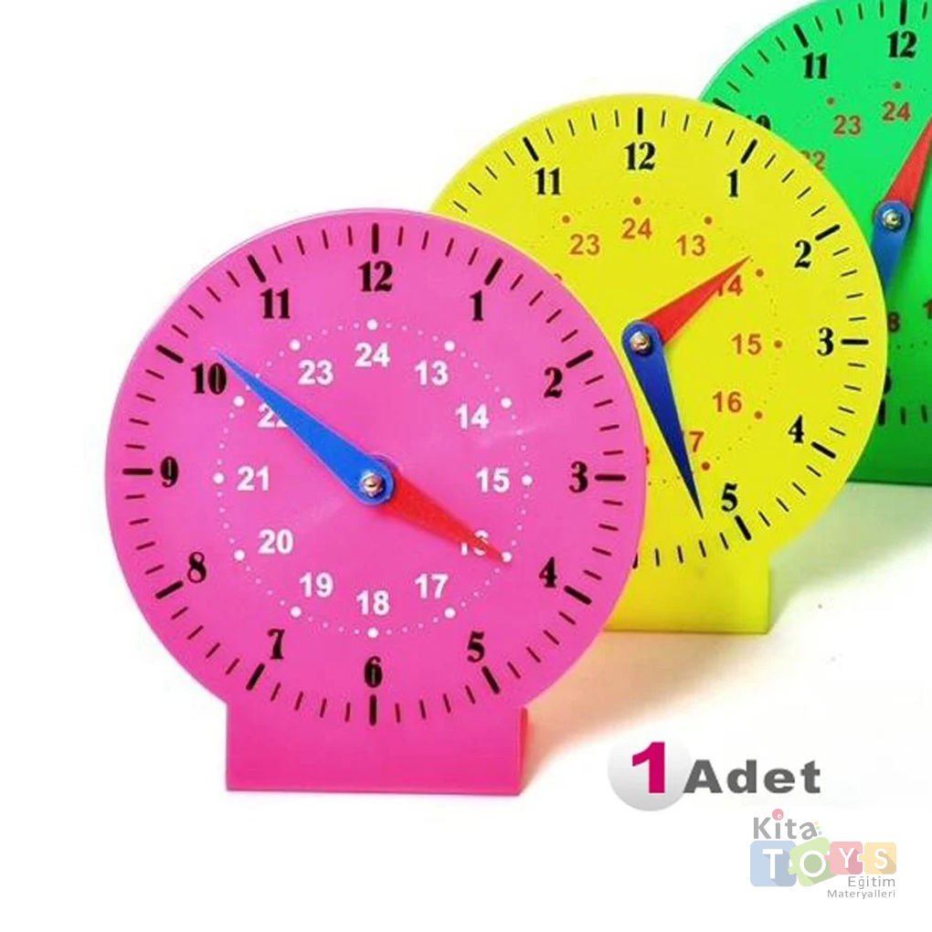 Saat Kadranı 18 cm (Plastik Saatleri Öğrenme Saati Büyük) Eğitim Saati