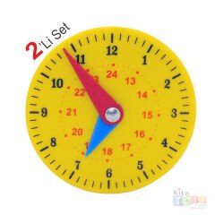 Saat Öğrenimi Kadranı 2'Li (Saatleri Öğreniyorum Saati) Zaman Kavramı