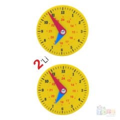 Saat Öğrenimi Kadranı 2'Li (Saatleri Öğreniyorum Saati) Zaman Kavramı Eğitim Saati