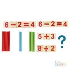 Renkli Sayma Çubukları ve Rakamlar (Sayılar) Matematik İşlem