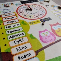 Ahşap Takvim Panosu (Eğitici Saatli Montessori) Mevsimler 30176