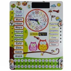 Ahşap Takvim Panosu (Eğitici Saatli Montessori) Mevsimler 30176