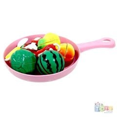 Kesilebilen Meyve&Sebze 15p Tavada (Kesme Seti  Manav Oyuncak)