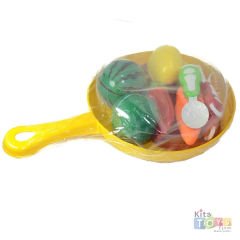 Kesilebilen Meyve&Sebze 15p Tavada (Kesme Seti  Manav Oyuncak)