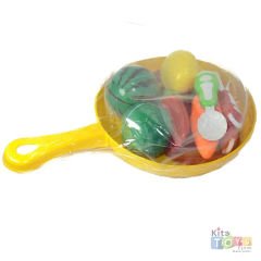 Kesilebilen Meyve&Sebze 15p Tavada (Kesme Seti  Manav Oyuncak)
