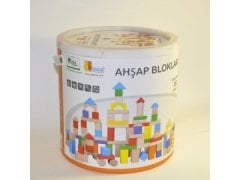Renkli Ahşap Bloklar 100 Parça Blok