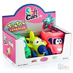 Soft Ton Ton Kırılmaz Arabalar 3'Lü (Araçlar) Erpa Oyuncak Sürtmeli Kamyon Uçak Otobüs