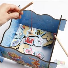 Ahşap Manyetik Tutmalı Balık Oyunu Oyuncağı 381