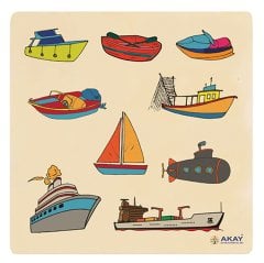 Tutmalı Deniz Taşıtları Ahşap Puzzle 30x30 cm