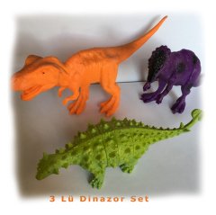 Dinazorlar Set 3'Lü (16 cm Eğitici Hayvanlar)