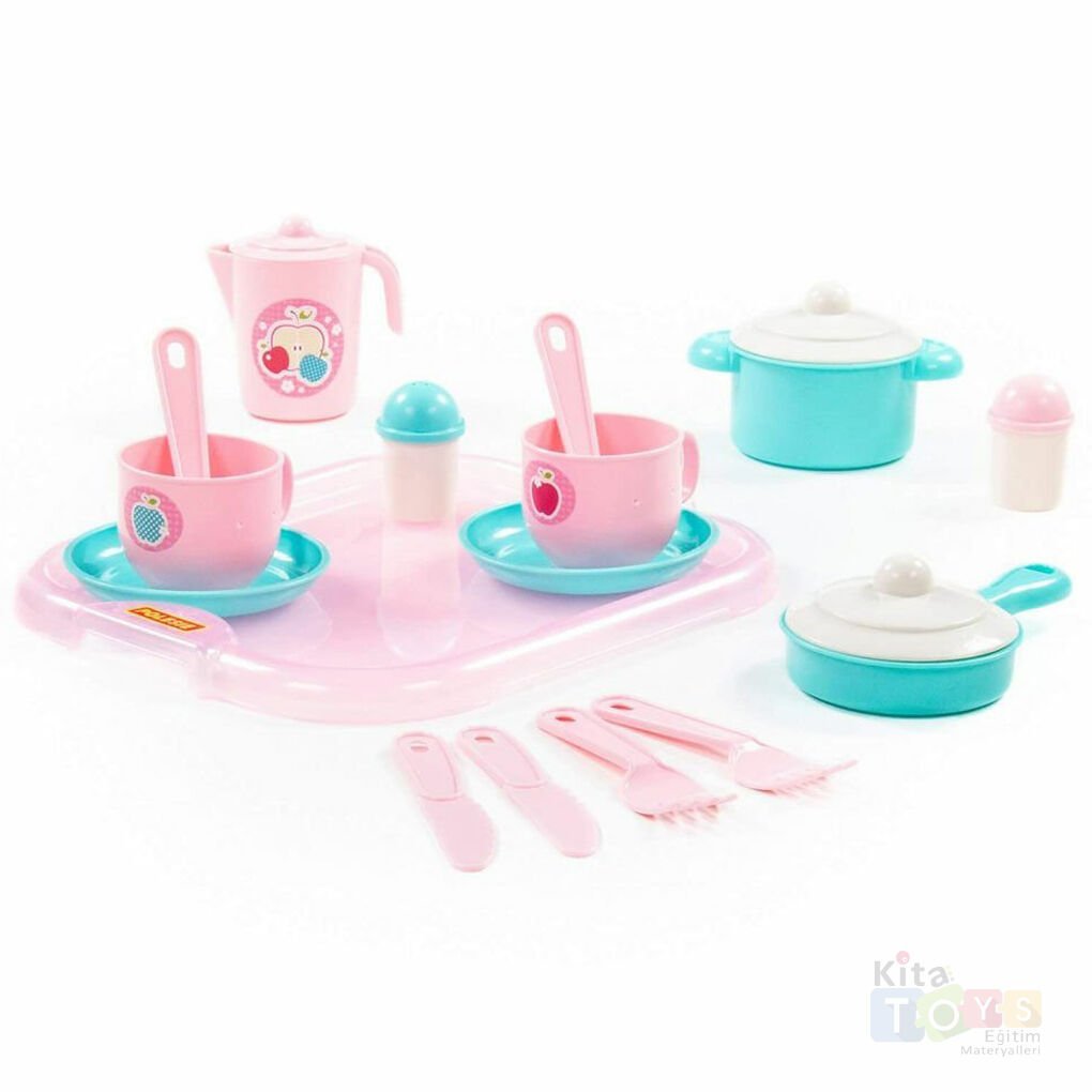 Yemek Takımı 19 Parça (Tepsili 2 Kişilik) Oyuncak Seti 80486